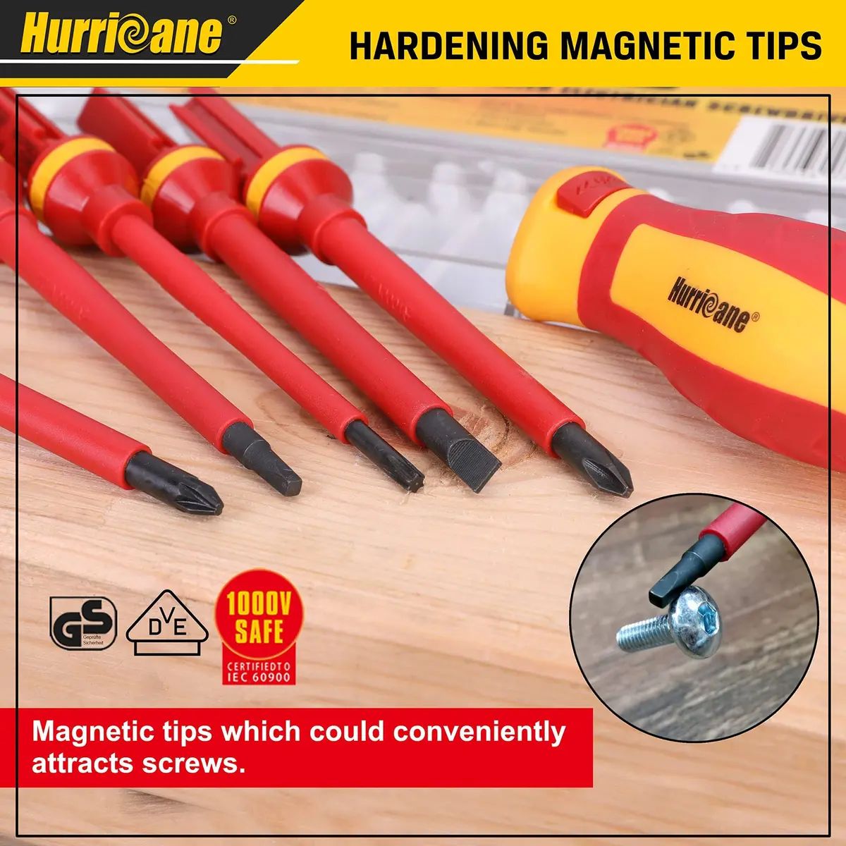 HURRICANE 1000V Insulated Screwdriver Set, 15-Piece Professional Electrician Tool Kit with Magnetic Tips - view 8