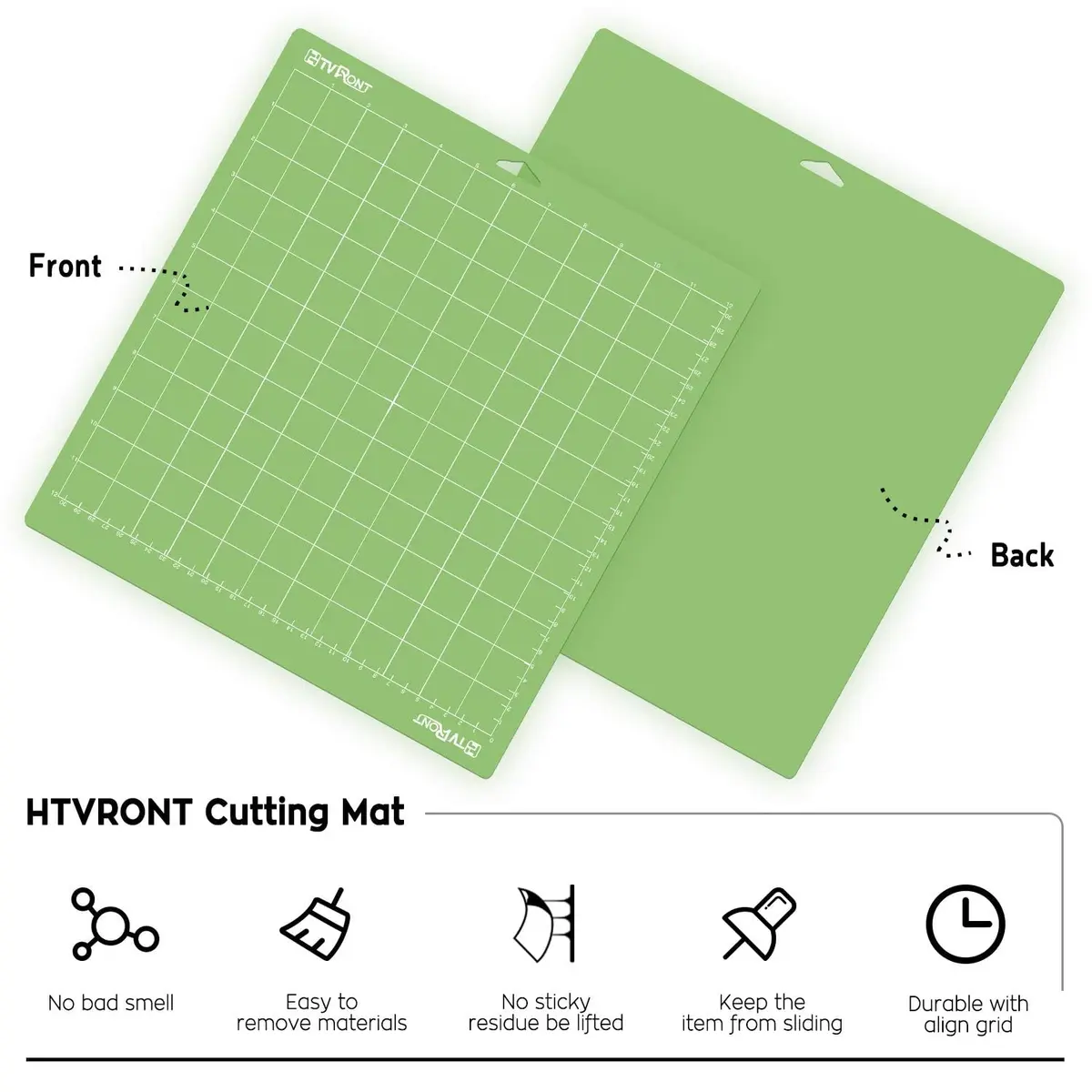 HTVRONT Standard Stickiness Cutting Mats 12x12 Inch (30.5x30.5 cm), 5 Pack | Compatible with Cricut Machines - view 6