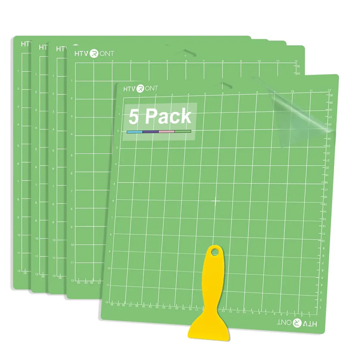 HTVRONT Standard Stickiness Cutting Mats 12x12 Inch (30.5x30.5 cm), 5 Pack | Compatible with Cricut Machines - main product image