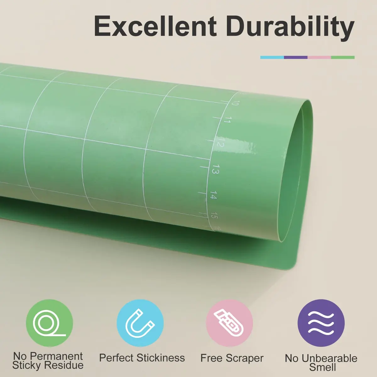 HTVRONT Standard Stickiness Cutting Mats 12x12 Inch (30.5x30.5 cm), 5 Pack | Compatible with Cricut Machines - view 3