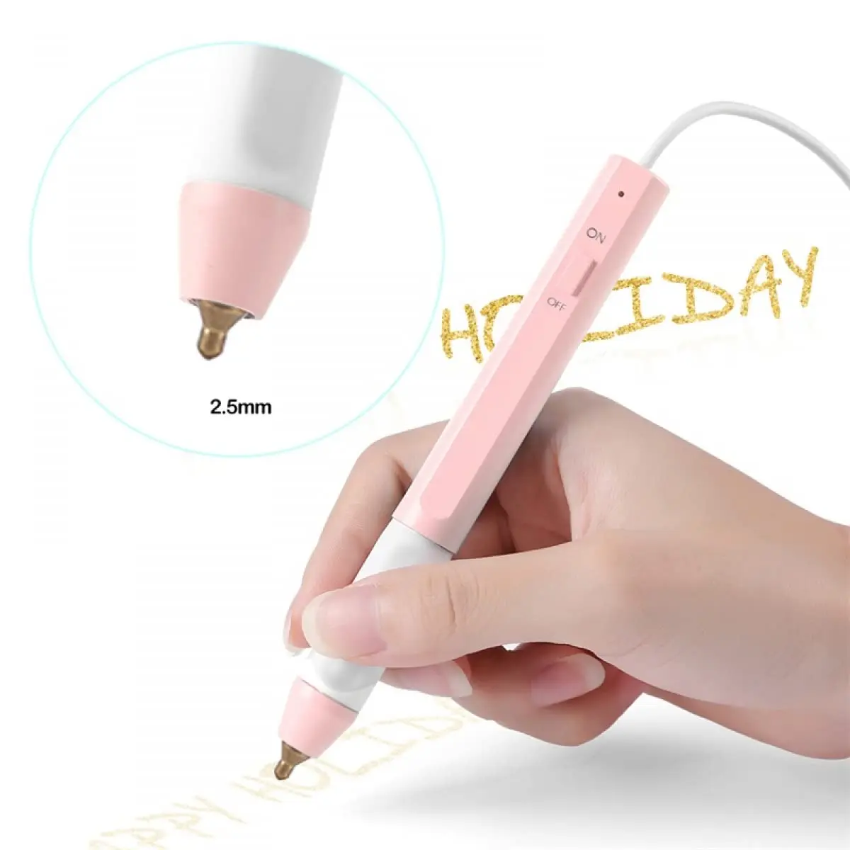 CYFUN DESIGN Heated Foil Pen and Glimmer Foil Roll Set | 2.5mm Bold Tip, USB Powered, for Card Making & Scrapbooking - view 3