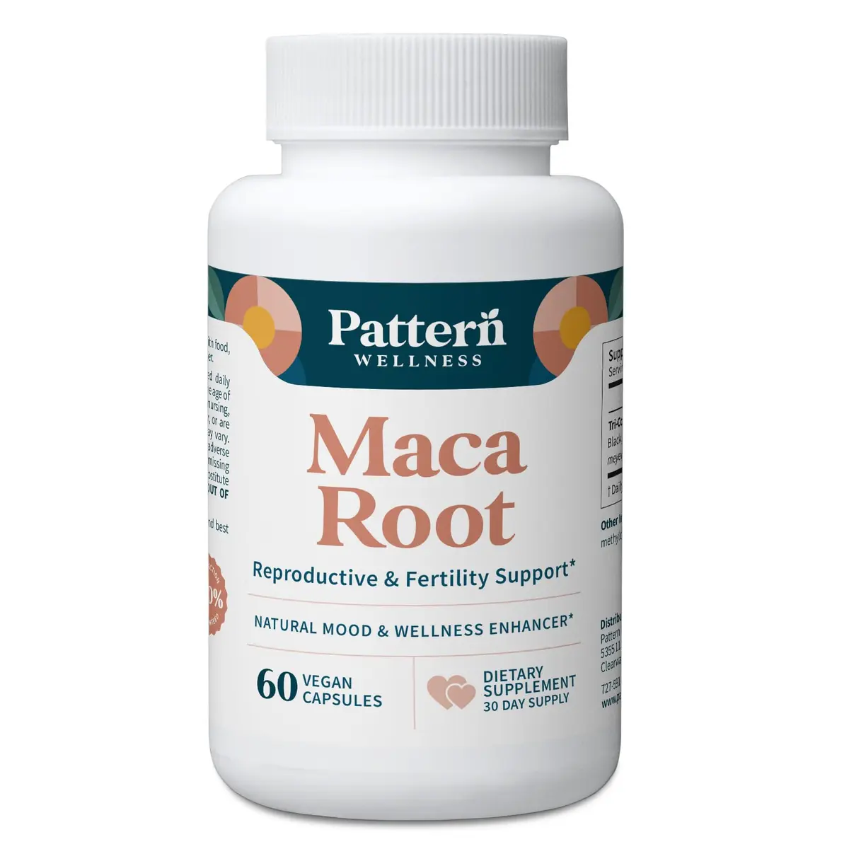Pattern Wellness Maca Root Supplement – 60 Vegan, Non-GMO Capsules | Supports Energy & Balance - main product image