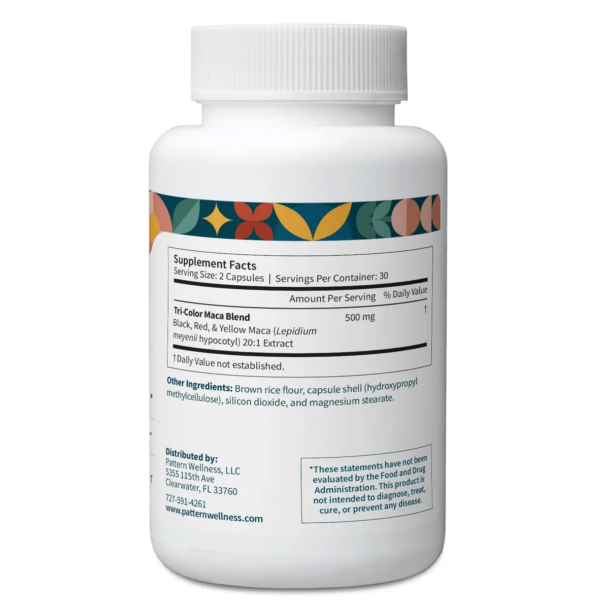 Pattern Wellness Maca Root Supplement – 60 Vegan, Non-GMO Capsules | Supports Energy & Balance - view 3