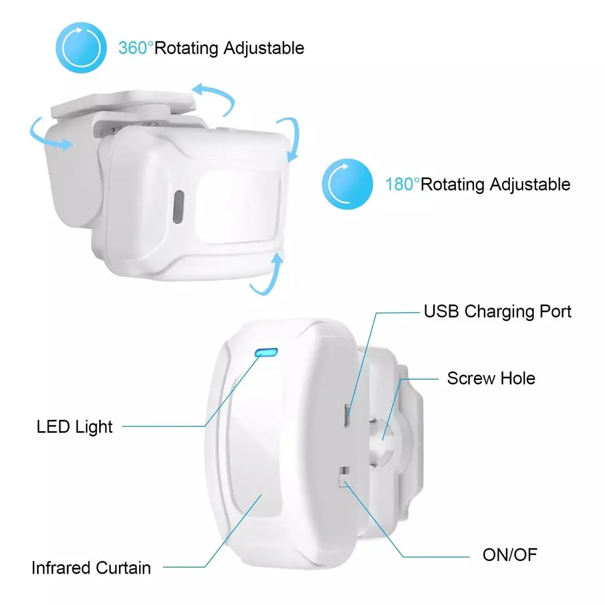 HENDUN Motion Sensor Door Bell Chime 1 Receiver & 2 Transmitters | Welcome Guests, Deter Thieves, Monitor Patients - view 8