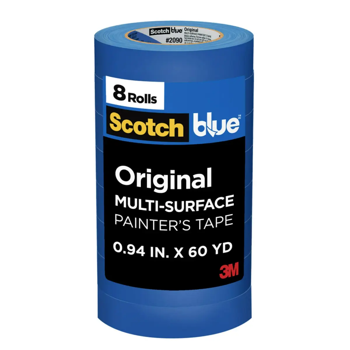 ScotchBlue Original Multi-Surface Painter's Tape 24mm (0.94") x 60 Yds, 8 Rolls | Clean Release for Walls, Trim, Glass - main product image