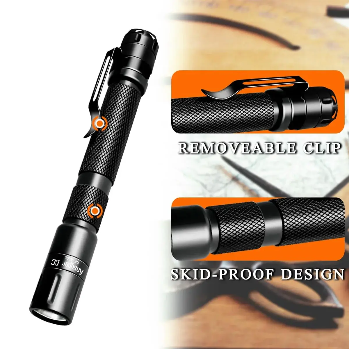 Ansyper CC Pen Light Flashlight 5.2 inch (13.2 cm) | 250 Lumens Tactical LED Torch - view 4