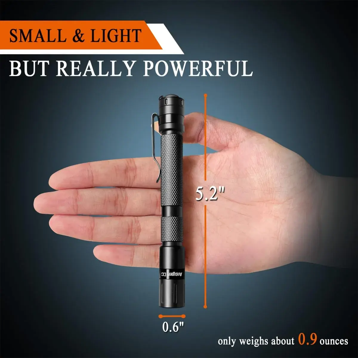 Ansyper CC Pen Light Flashlight 5.2 inch (13.2 cm) | 250 Lumens Tactical LED Torch - view 2