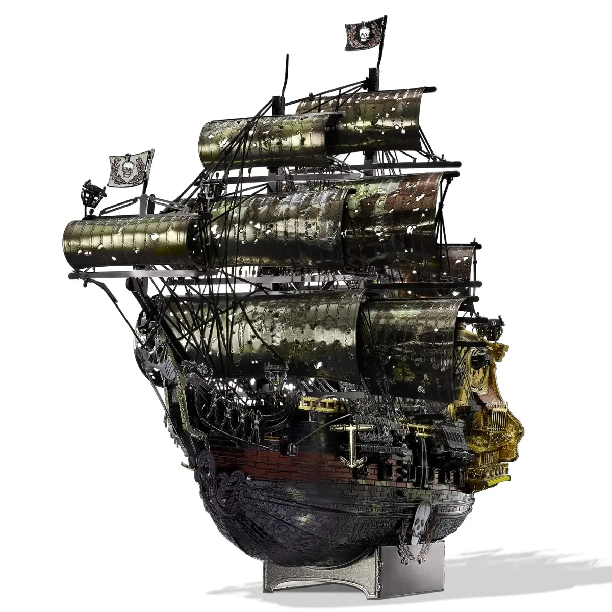 Piececool Queen Anne's Revenge Pirate Ship 3D Metal Puzzle Model Kit | 439 Pieces, Stainless Steel - main product image