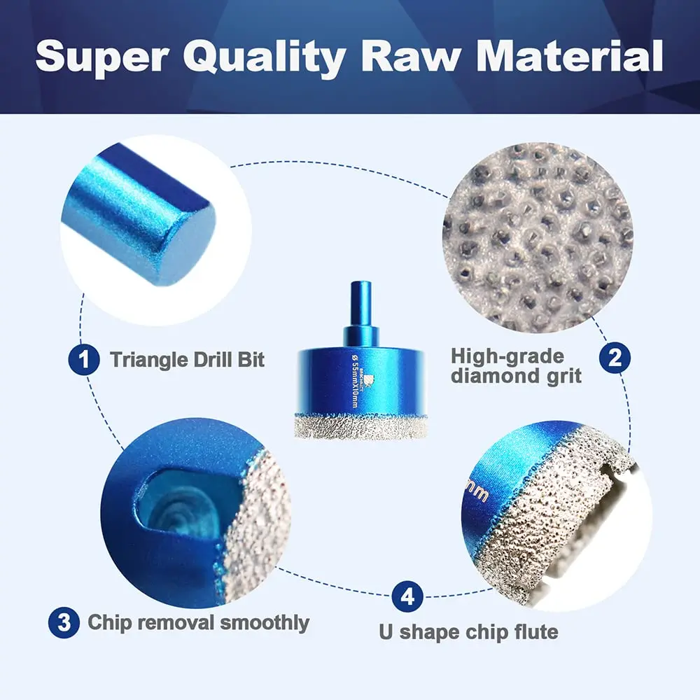 BRSCHNITT Diamond Core Drill Bit 55mm | Precise Porcelain & Stone Cutting for DIY & Contractors - view 2