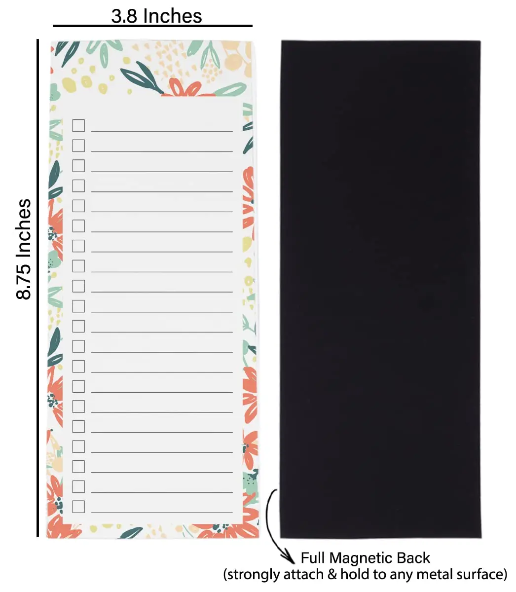 Inkdotpot Magnetic Fridge To-Do List Notepads 25ml (0.811 Fl Oz) | Pack of 3 Floral Design Notepads - view 5