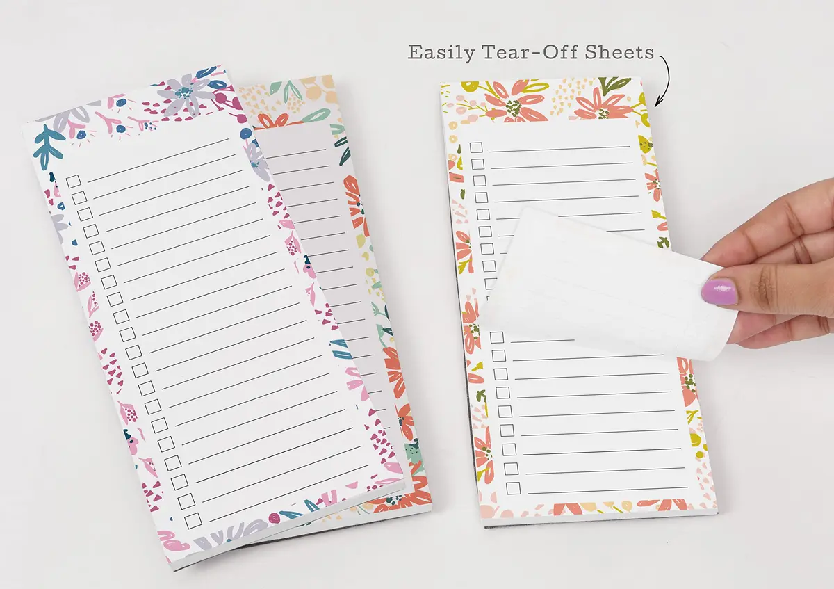 Inkdotpot Magnetic Fridge To-Do List Notepads 25ml (0.811 Fl Oz) | Pack of 3 Floral Design Notepads - view 7