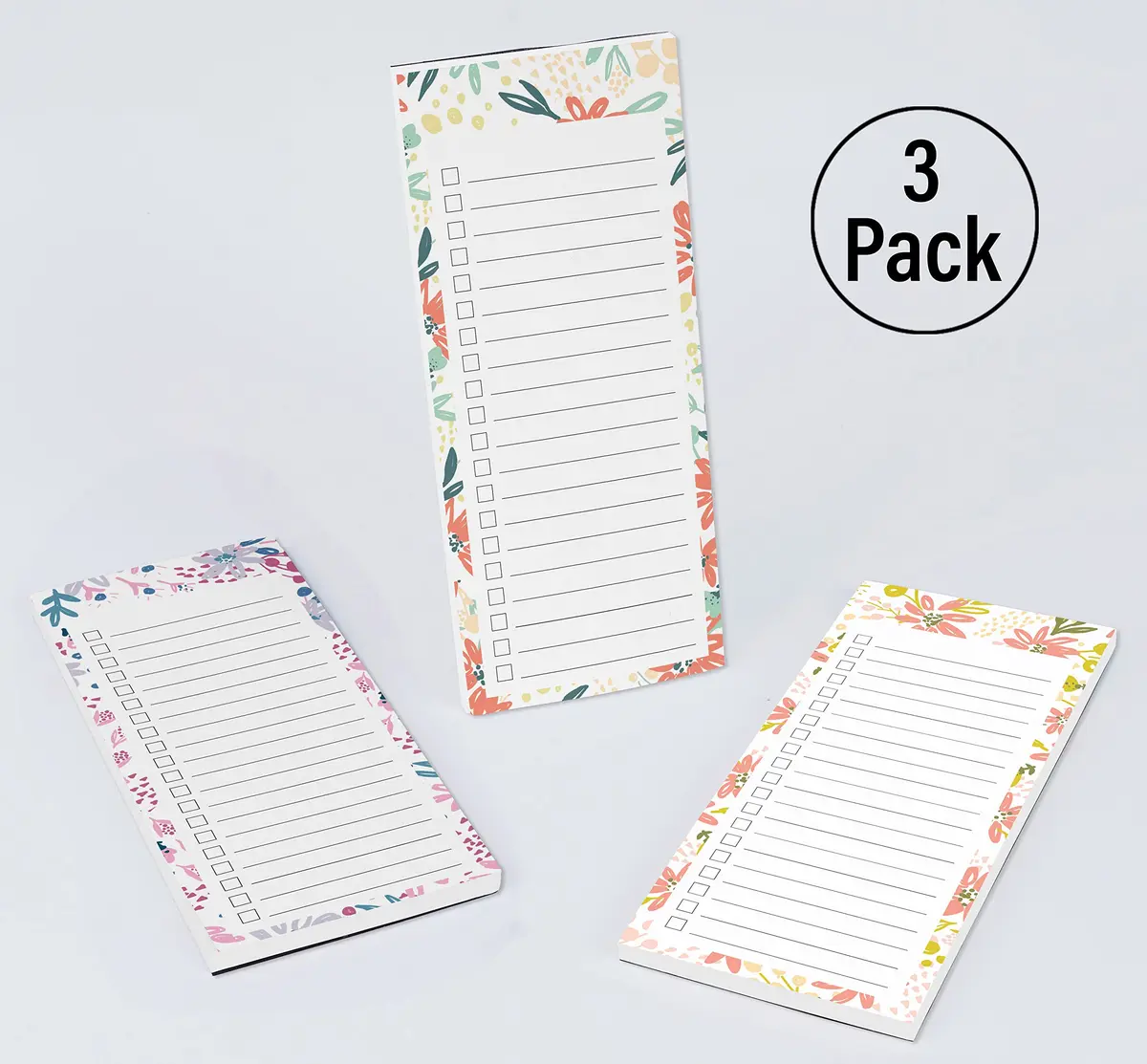Inkdotpot Magnetic Fridge To-Do List Notepads 25ml (0.811 Fl Oz) | Pack of 3 Floral Design Notepads - view 4
