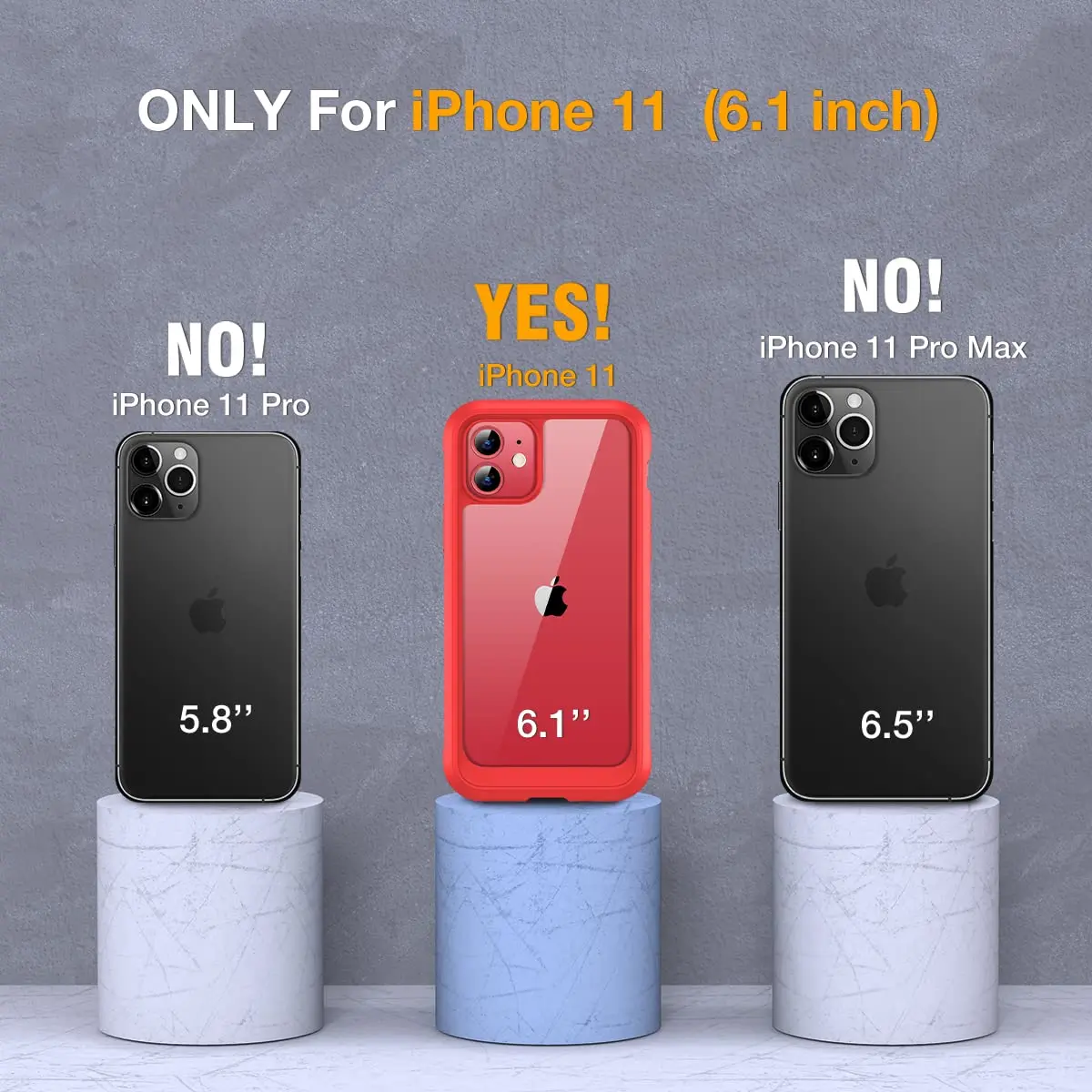 Miracase Glass Series for iPhone 11 Case 6.1 inch | Rugged Full-Body Bumper with Tempered Glass & Camera Protector, Red - view 6