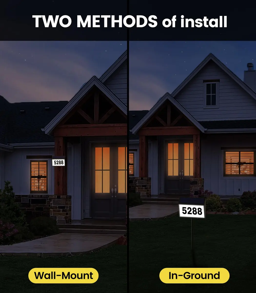 GEAGMAGC Solar Address Sign with LED Illumination | Waterproof House Numbers for Yard & Street - view 6