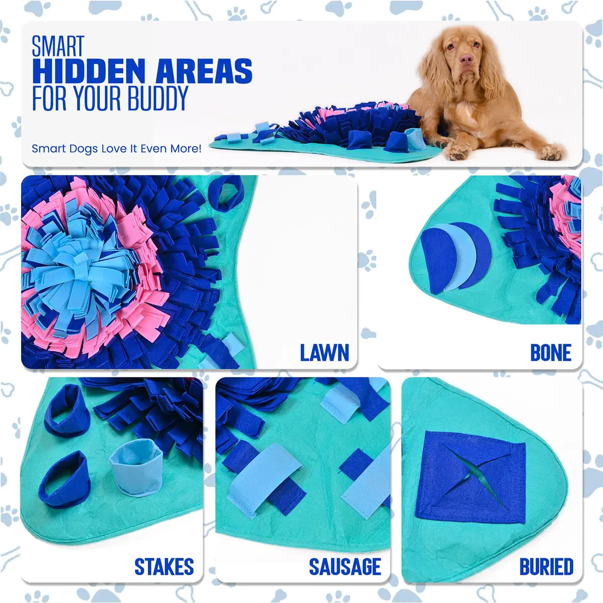 PET ARENA Large Sniffing Mat 25 x 25 Inch | Interactive Dog Puzzle Toy for Mental Stimulation - view 6