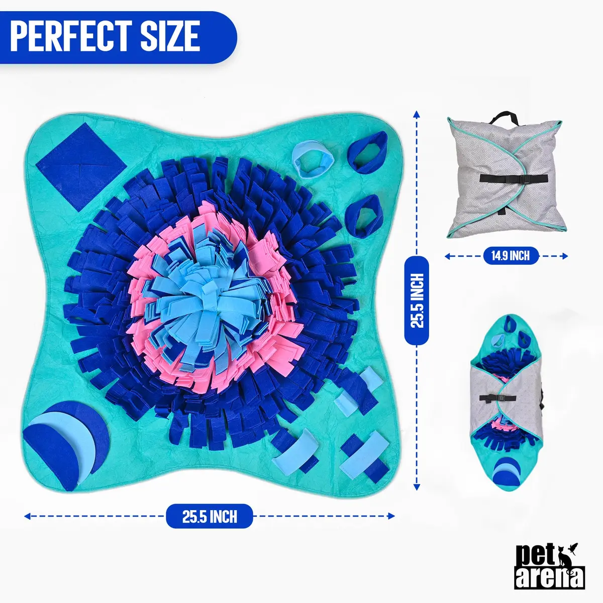 PET ARENA Large Sniffing Mat 25 x 25 Inch | Interactive Dog Puzzle Toy for Mental Stimulation - view 3