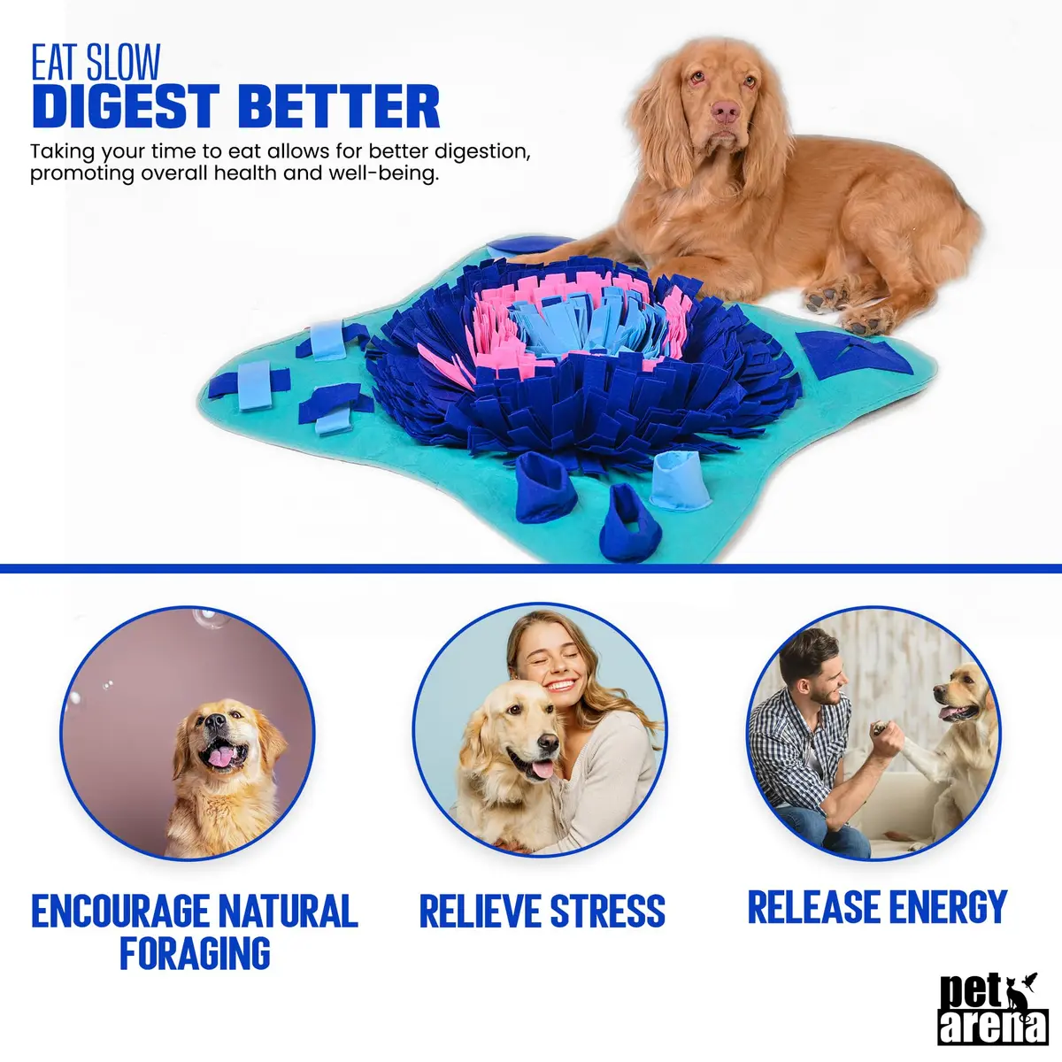 PET ARENA Large Sniffing Mat 25 x 25 Inch | Interactive Dog Puzzle Toy for Mental Stimulation - view 4