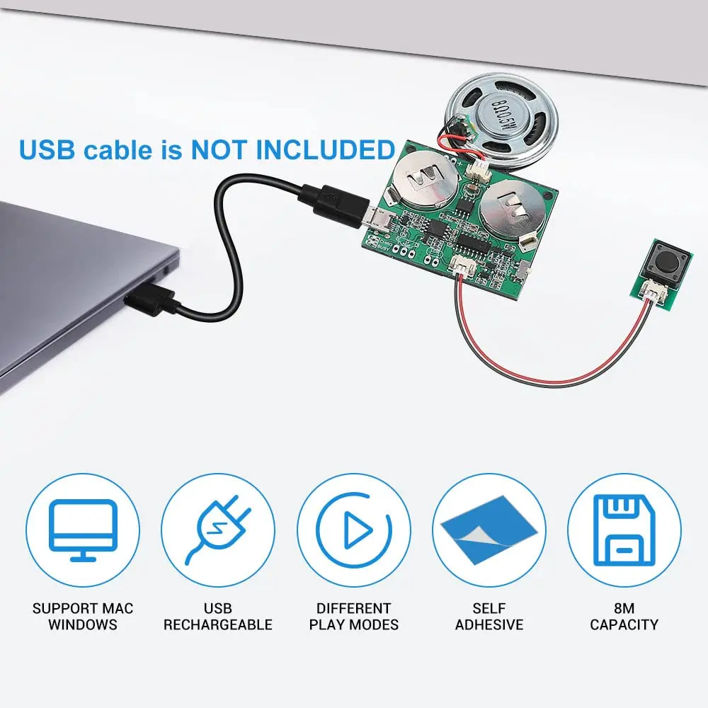 IS Sound Module Programmable Sound Chip for Greeting Cards | 8M USB Storage, Compatible with Windows & Mac - view 2
