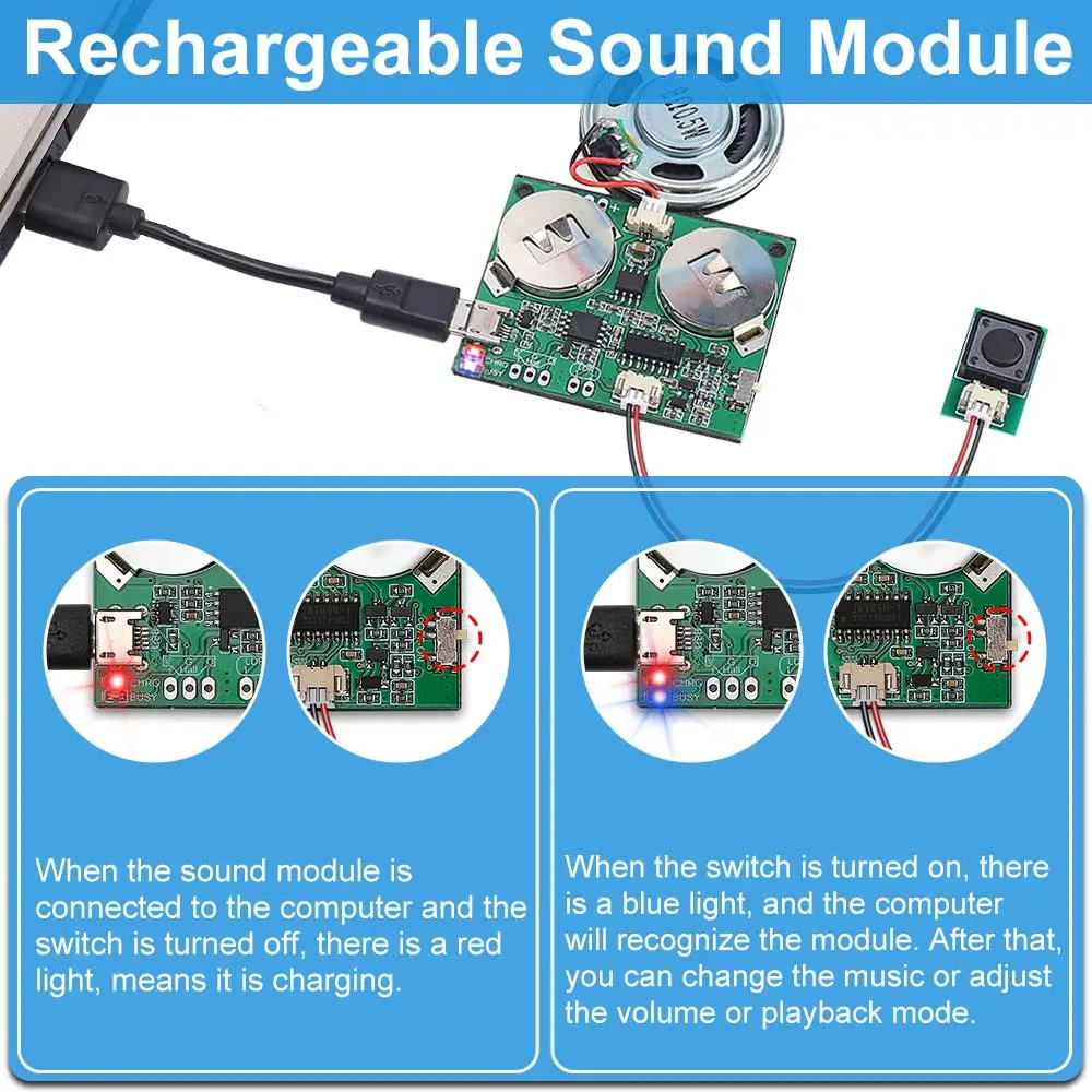 IS Sound Module Programmable Sound Chip for Greeting Cards | 8M USB Storage, Compatible with Windows & Mac - view 4
