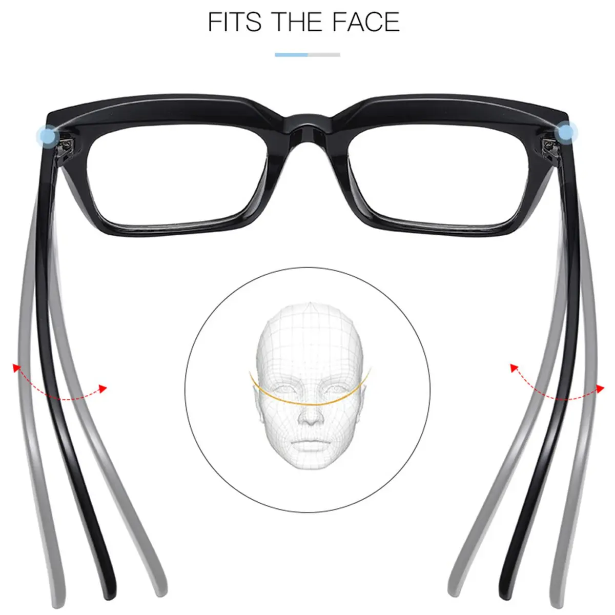 EYLRIM Classic Thick Square Frame Clear Lens Glasses for Women Men Non Prescription (Bright Black) | Lightweight & Stylish - view 4