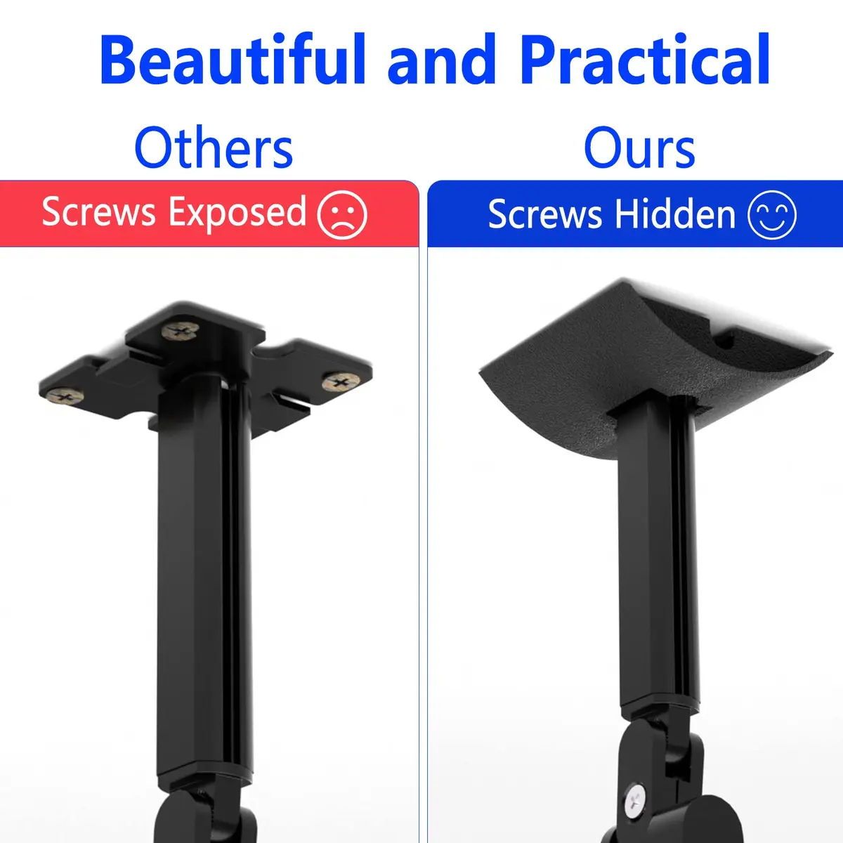Aiweiwa Speaker Wall Mount for Samsung SWA-9500S/ZA Rear Speakers | Tilt Swivel Adjustable Metal Bracket (Black) - view 6