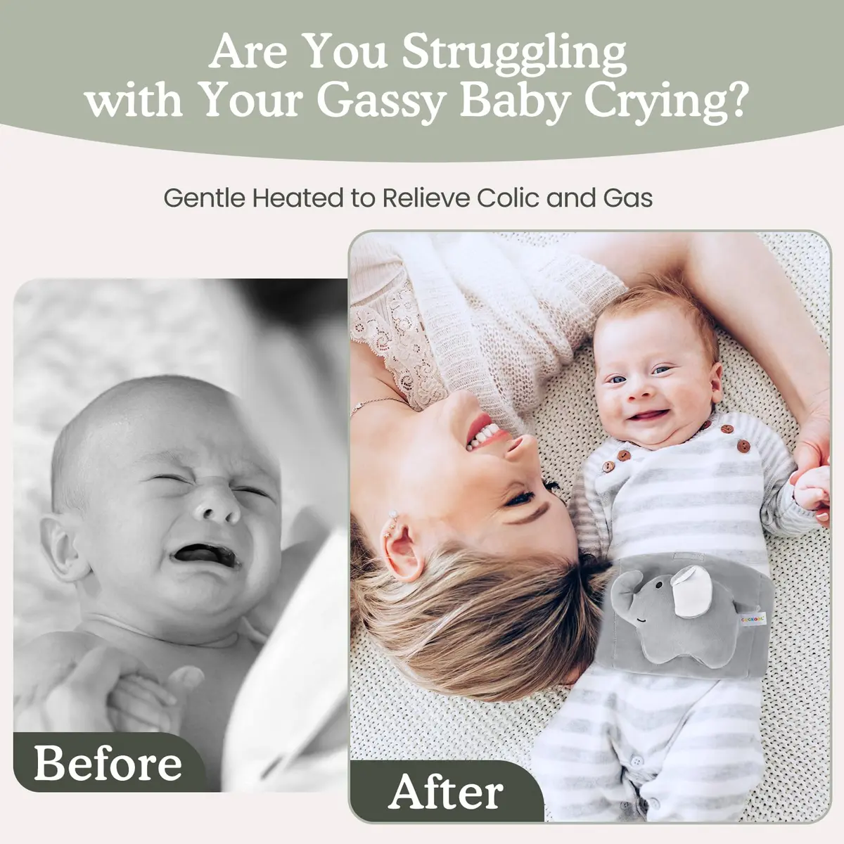Cuckool Baby Colic and Gas Relief Heated Tummy Wrap with Gel Pack | 15.5-22 Inch Waist - view 4