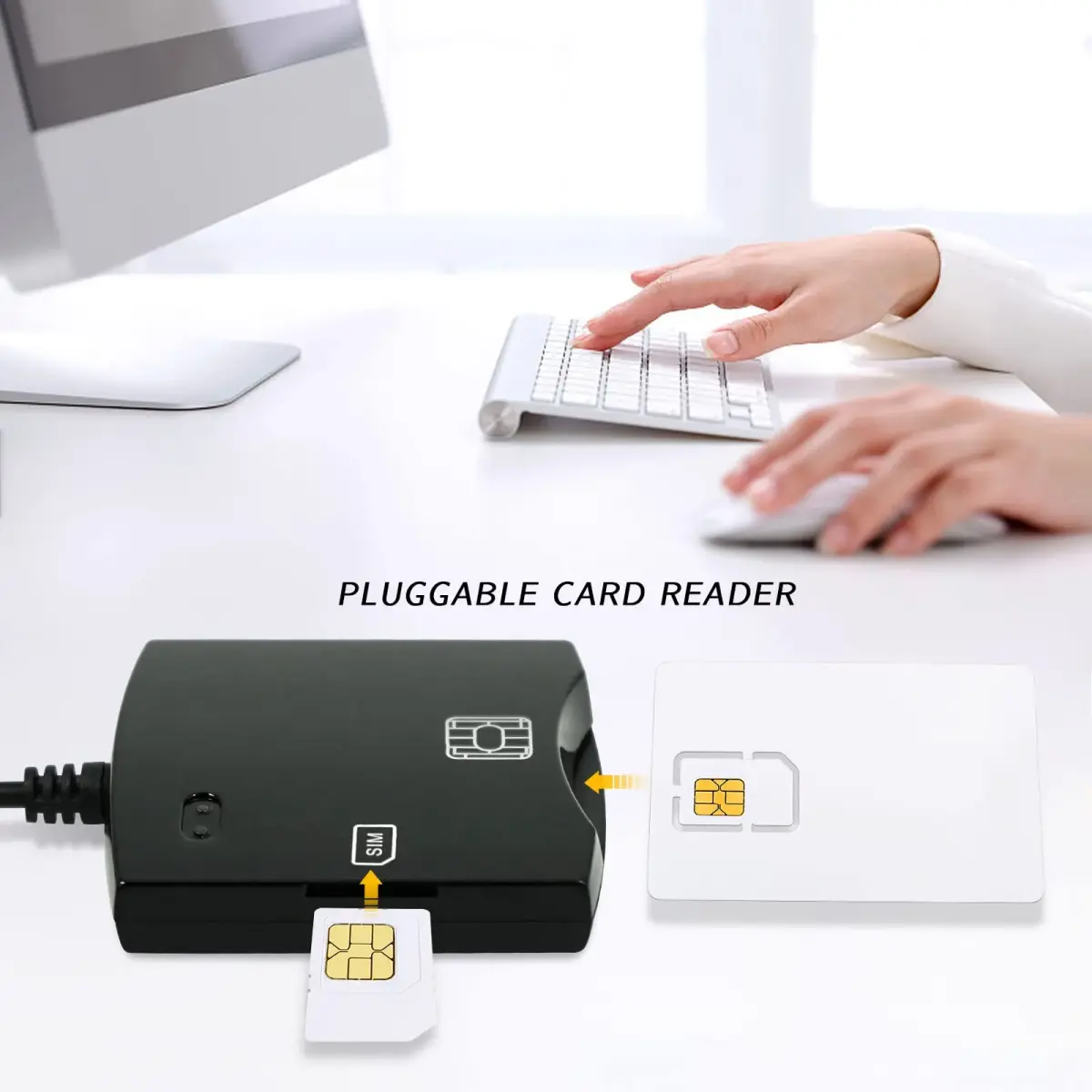 BOMFLORE SCR-N68 Smart Card Reader Writer USB with 5 LTE 4G Blank USIM Cards | Windows, Linux Compatible - view 4