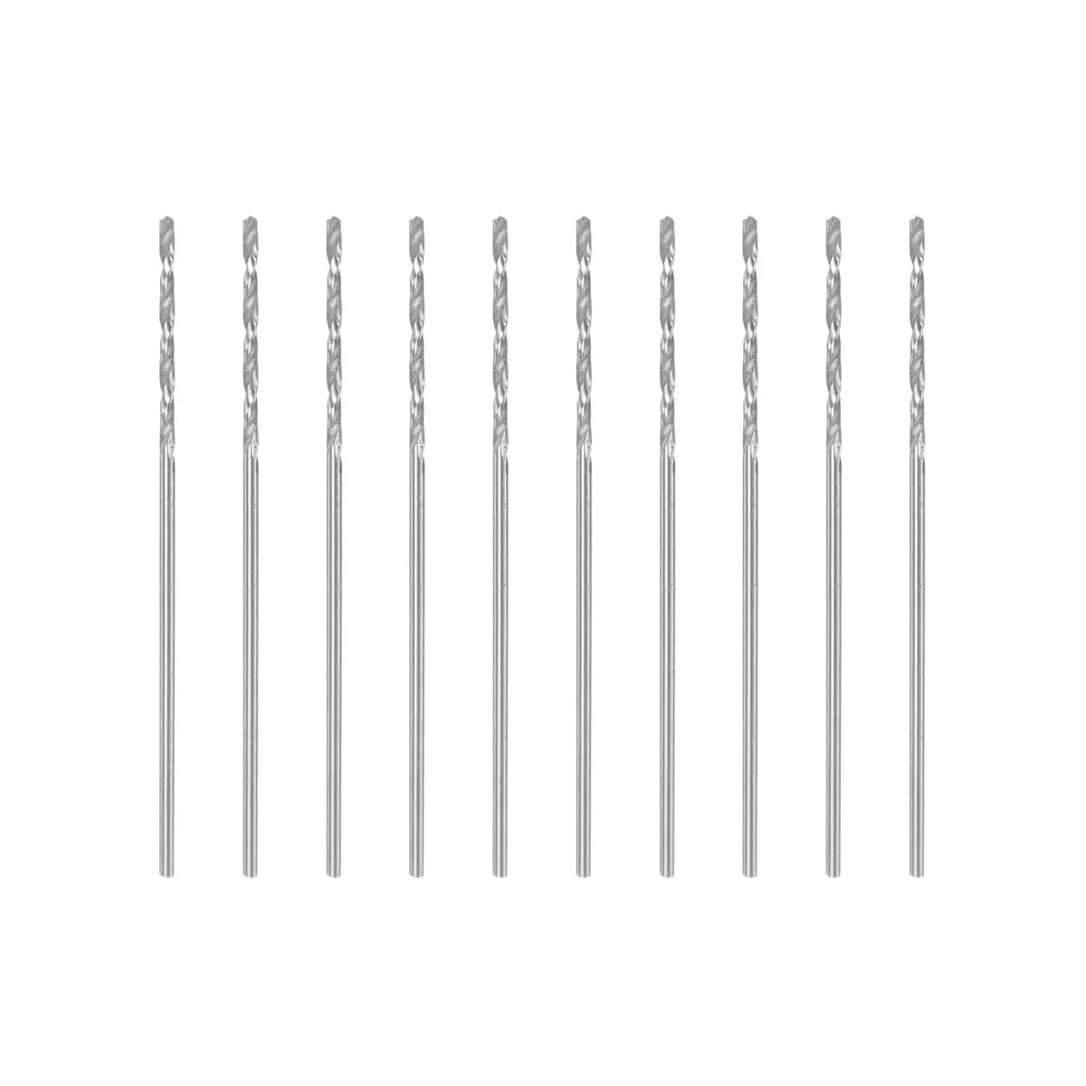 uxcell 10 Pcs 0.8mm HSS Twist Drill Bits | Fully Ground, Long Service Life, Suitable for Mild Steel Copper Aluminum - main product image