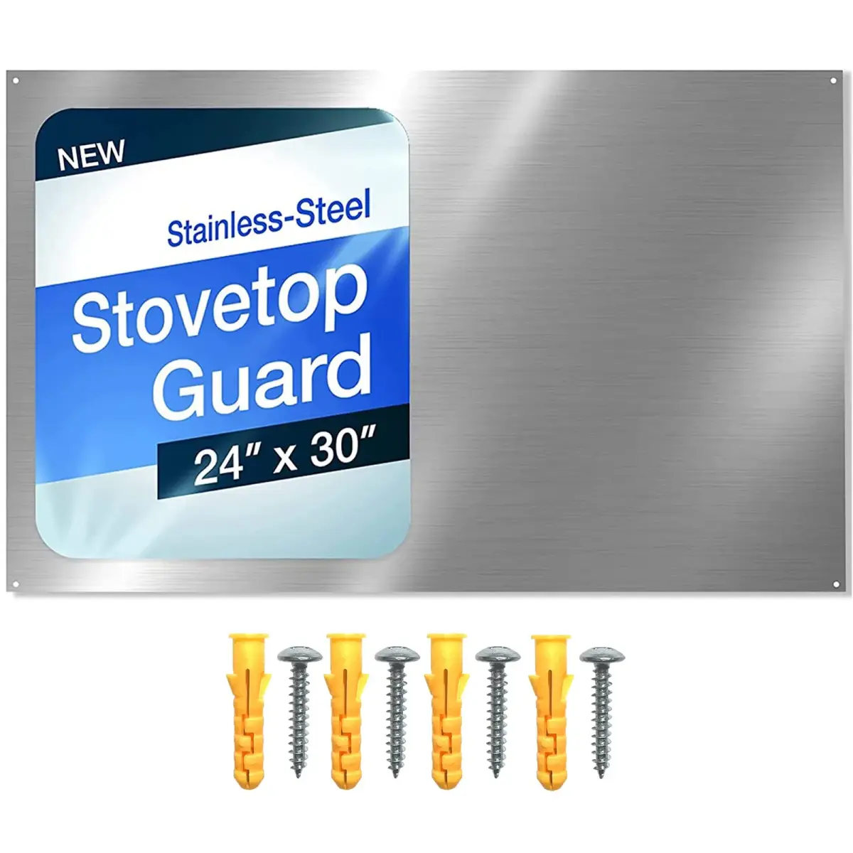 CalPalmy 24" x 30" Reversible Stainless Steel Backsplash Panel | Ultra Flat & Flushed for Stovetops - main product image