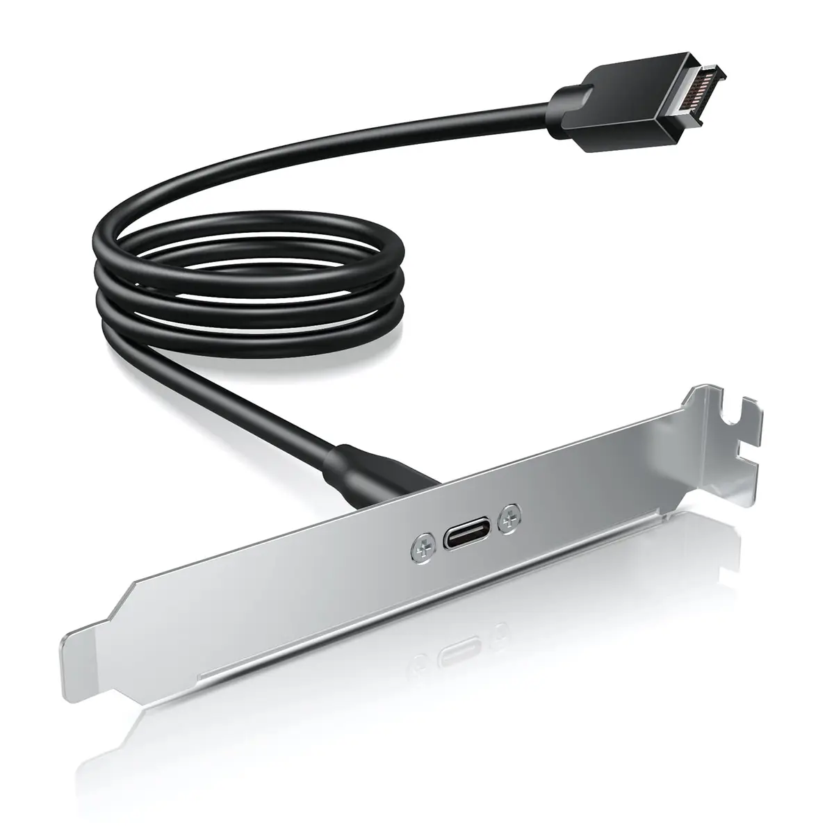 GRAUGEAR 20Gbps USB-C Front Panel Extension Cable 60cm (23.6 Inch) | Adds USB 3.2 Gen 2x2 Type-E Port with PCIe Bracket - main product image