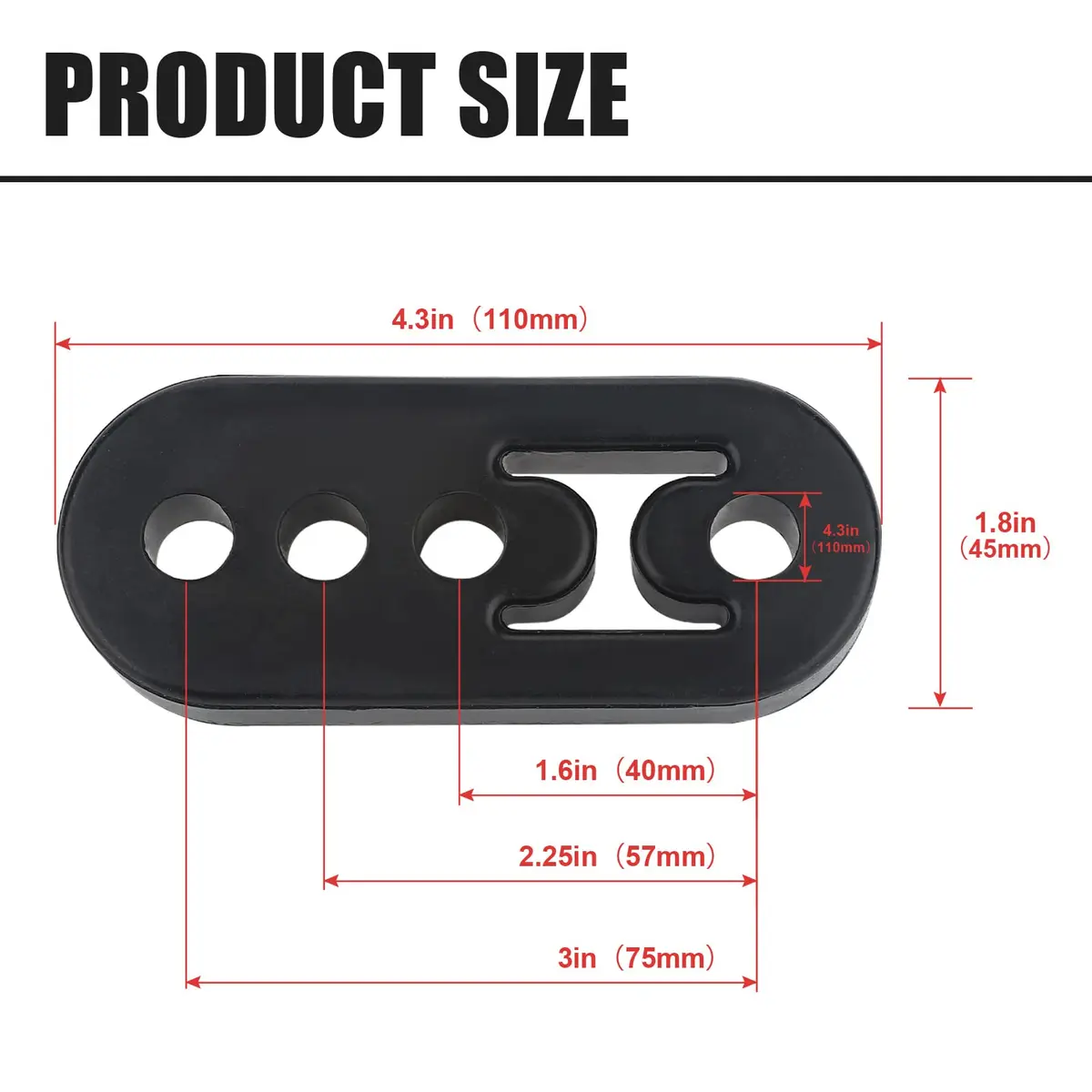 VASTAUTO 4 Holes 12mm Rubber Exhaust Hanger 4 Pack | High Density Tail Pipe Hanger - view 2