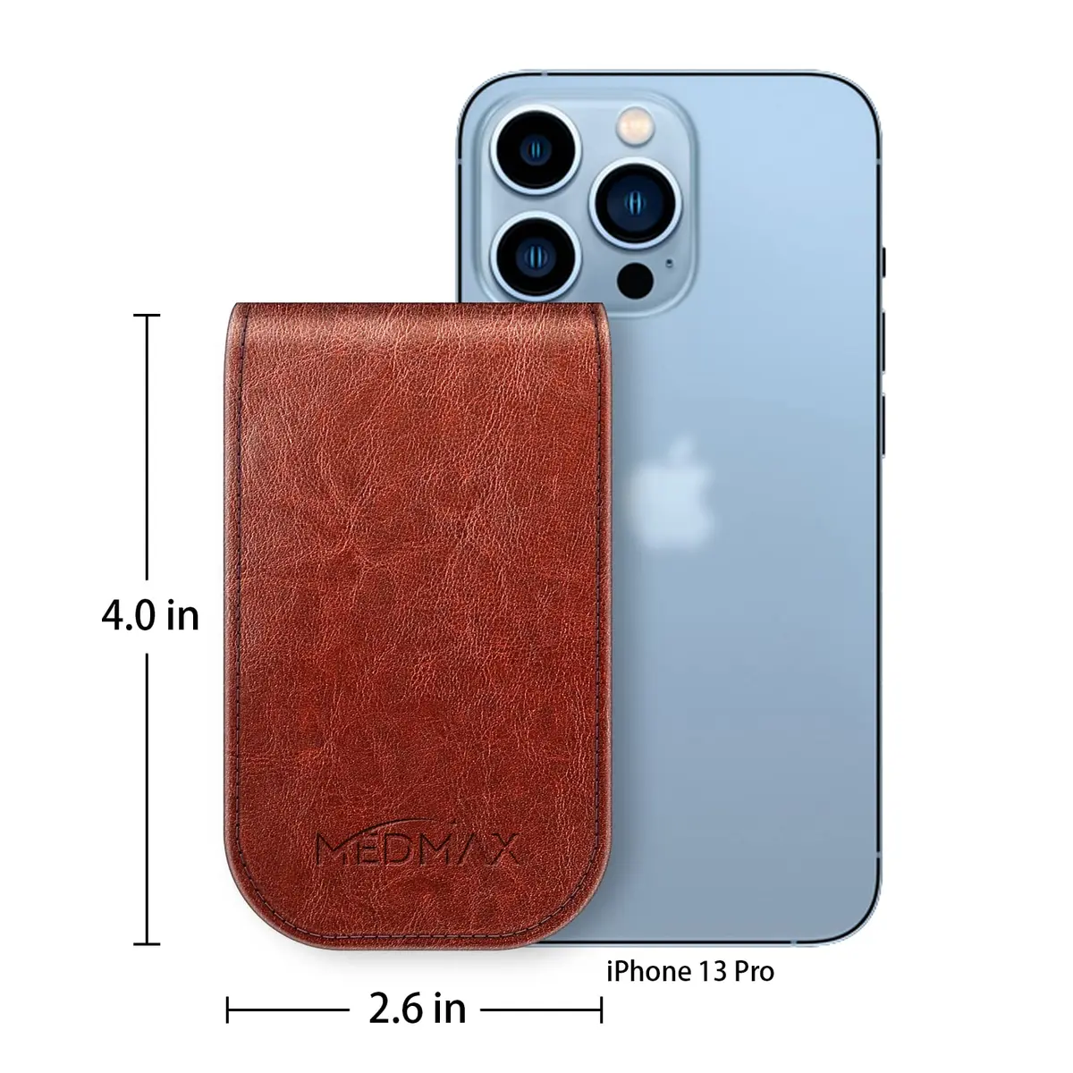 MEDMAX PU Leather Protective Case for Freestyle Libre 3 2 / Reader, Shockproof Diabetic Storage Carrying Case with Carabiner Clip & Handle (Brown) - view 7
