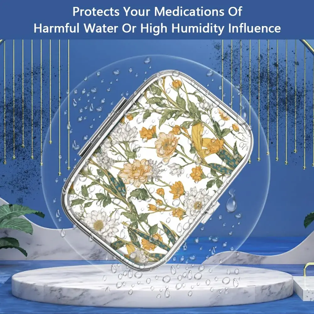 Hion 2 Compartment Pill Box 5.5cm (2.2") | FDA Approved Metal Organizer for Daily Vitamins - view 2