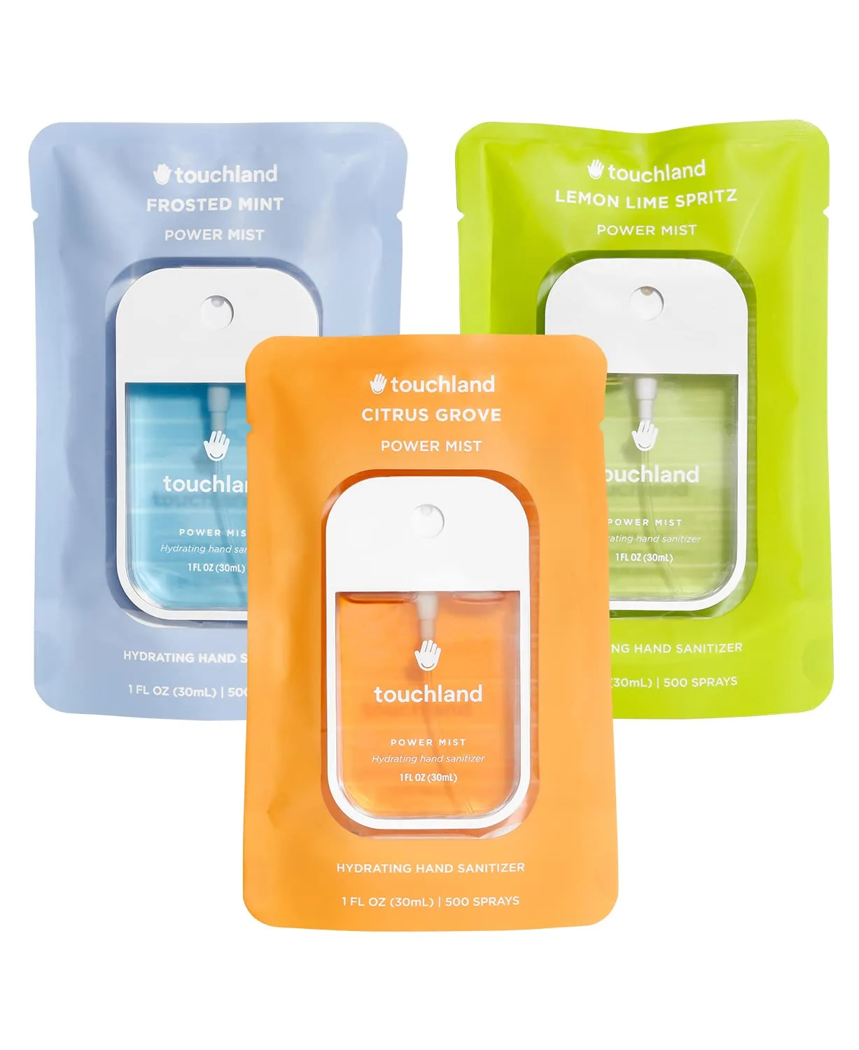 Touchland Hand Sanitizer Spray Fresh Trio (3 x 1 FL OZ) | Hydrating & Uplifting Scents - main product image