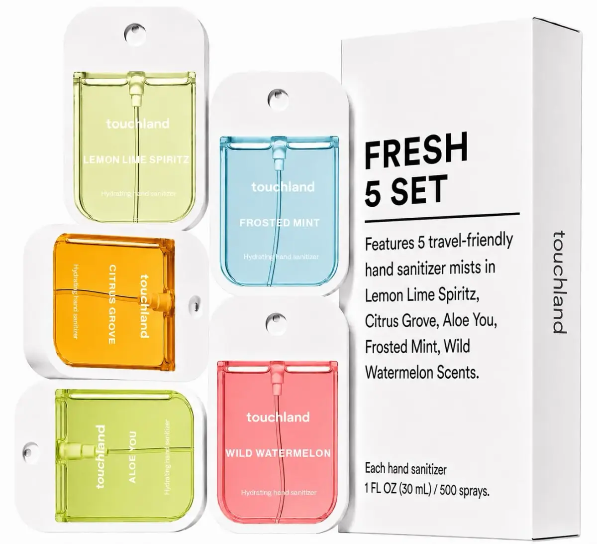 Touchland Power Mist Hydrating Hand Sanitizer Spray Set 5 x 1 Fl Oz (30ml) | USA Import, Duties Included - view 3