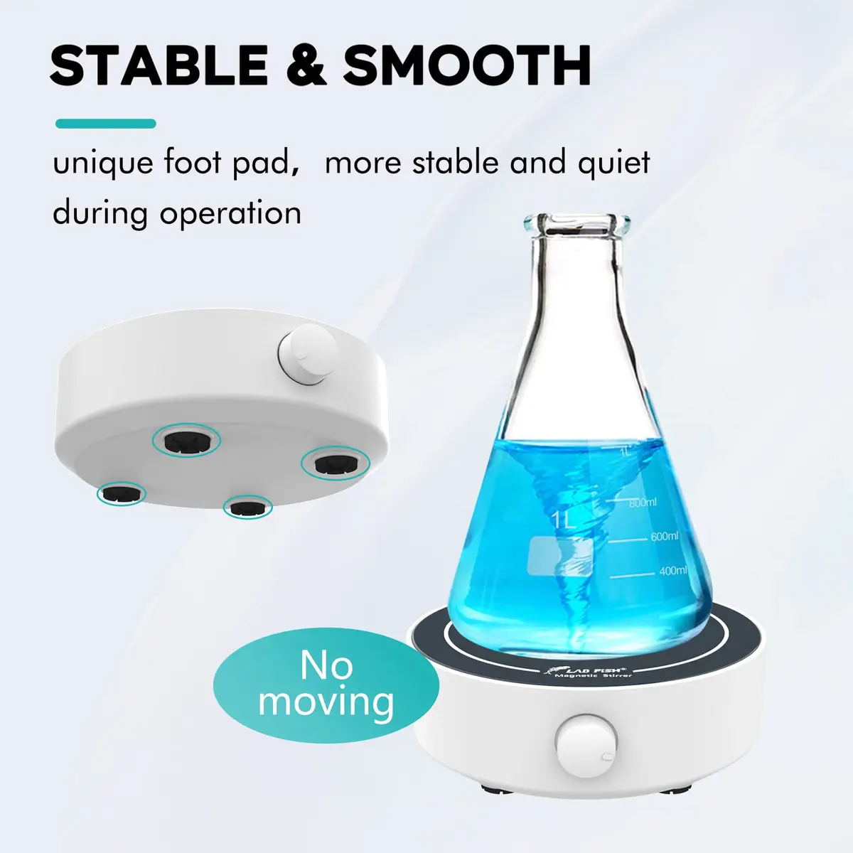 LAB FISH MS3 Magnetic Stirrer Mixer Stir Plate | 3L Capacity, 1800rpm, Compact & Durable - view 5