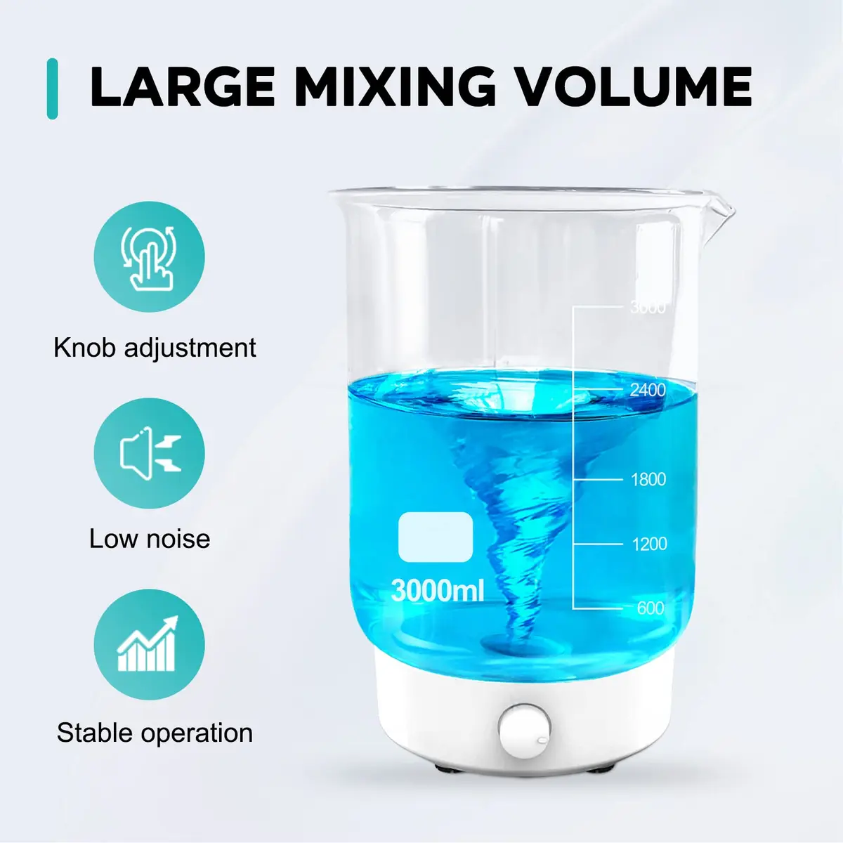 LAB FISH MS3 Magnetic Stirrer Mixer Stir Plate | 3L Capacity, 1800rpm, Compact & Durable - view 3