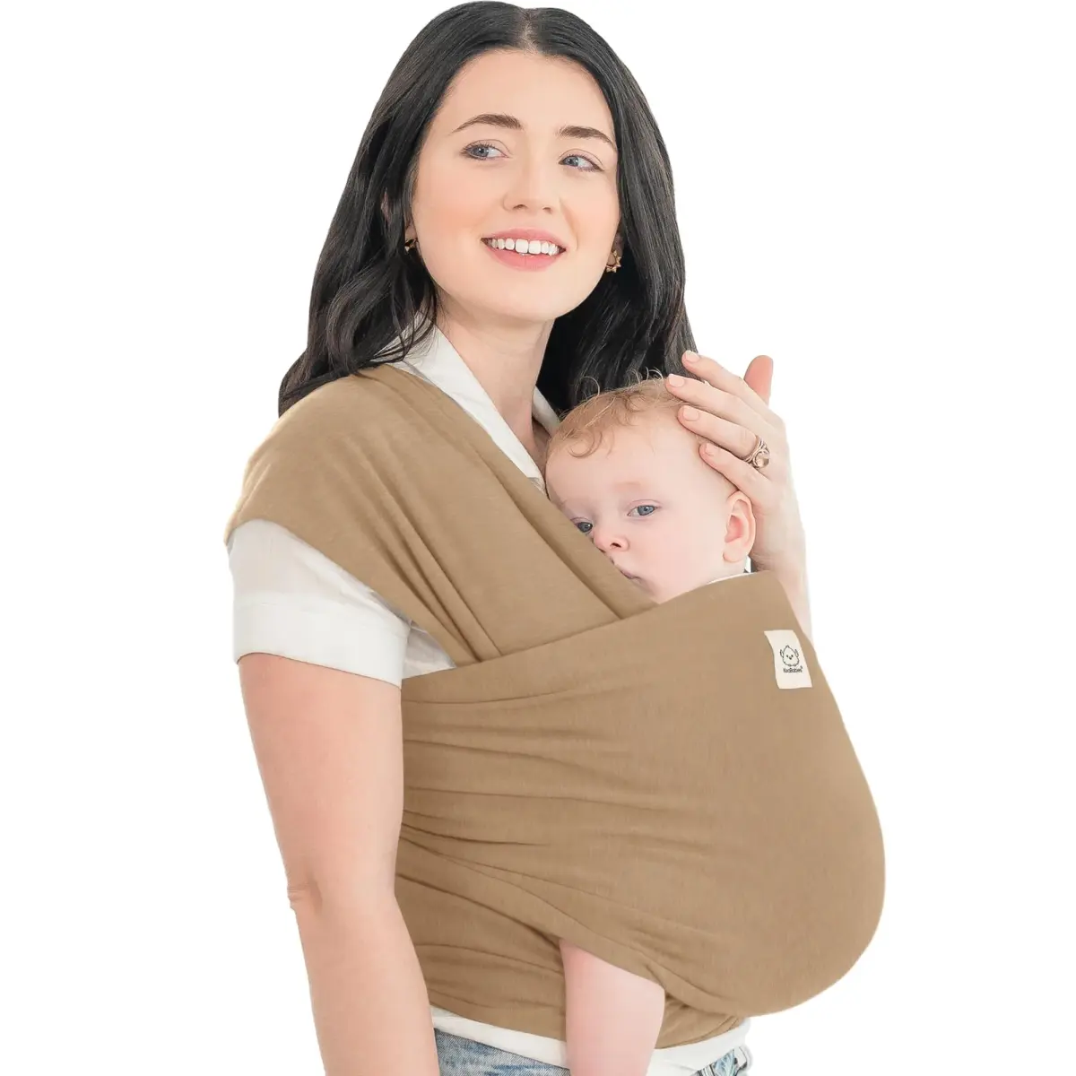 KeaBabies Original Baby Wrap Carrier in Warm Hearth - One Size, IHDI Certified, Breathable Fabric - main product image