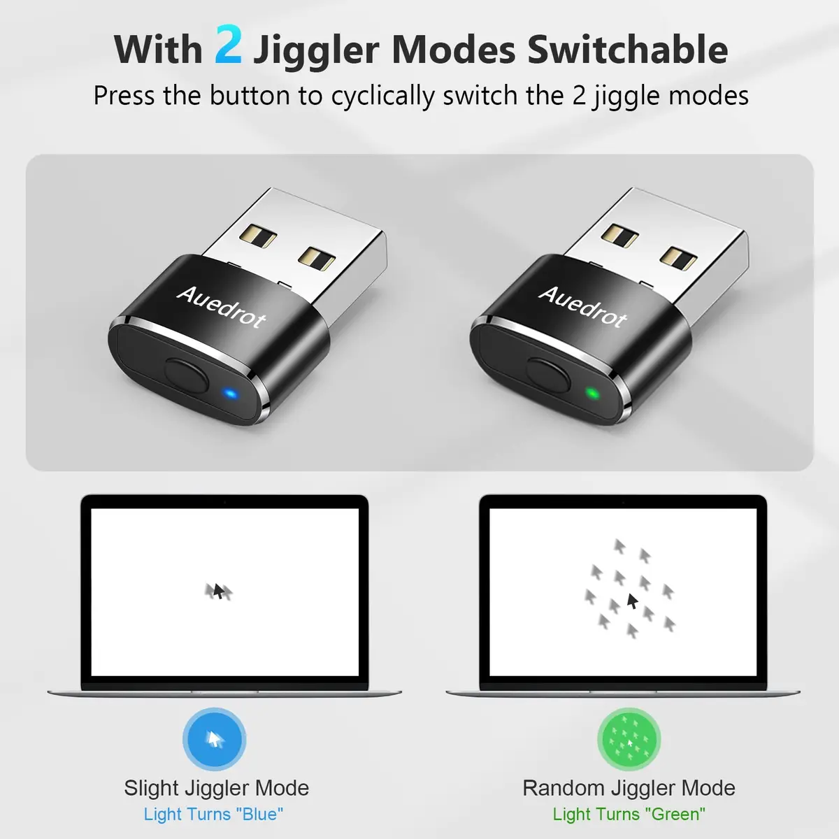 AUEDROT Mouse Jiggler Undetectable USB Mouse Mover with 2 Modes | Keep Computer Awake - view 2