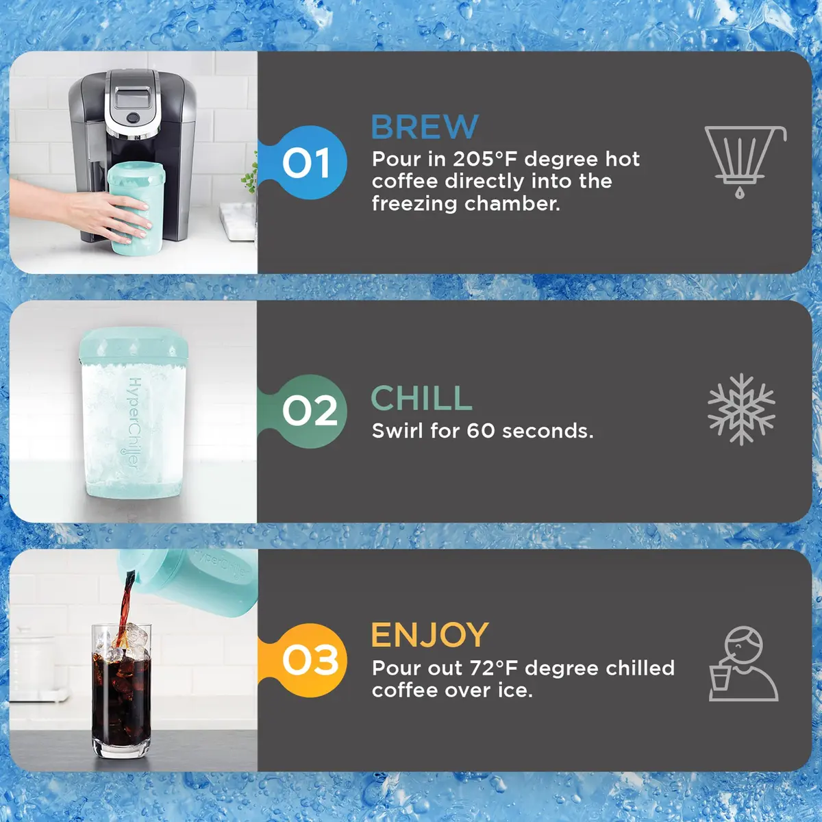 HyperChiller HC2AS Iced Beverage Cooler 12.5 Oz | Fast, Durable & Reusable - view 5