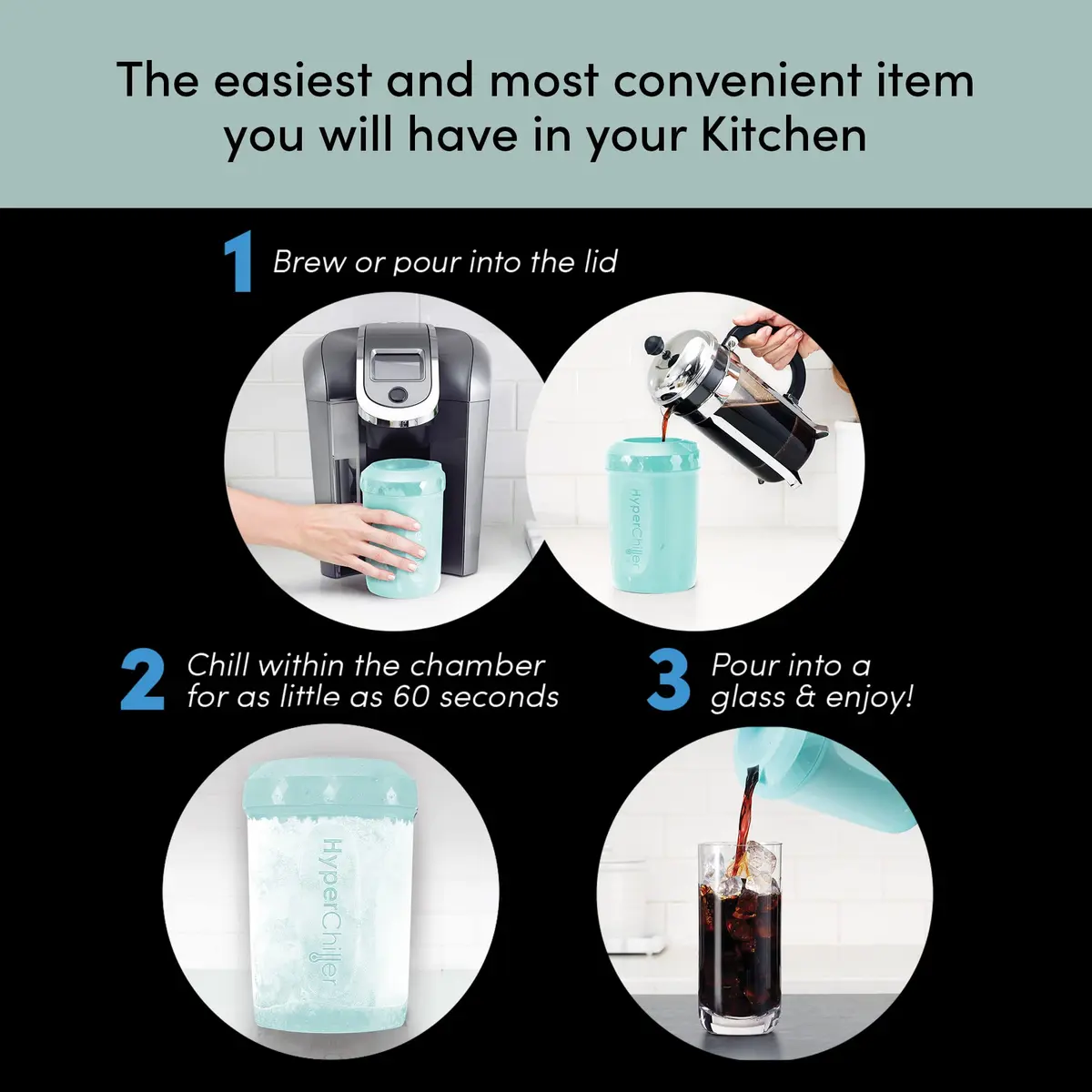HyperChiller HC2AS Iced Beverage Cooler 12.5 Oz | Fast, Durable & Reusable - view 4