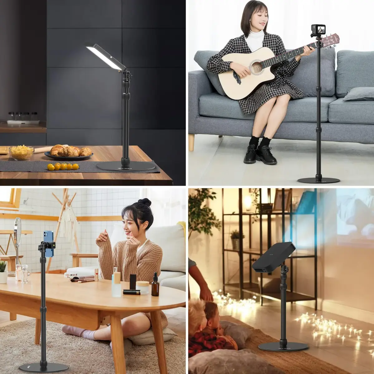 jusmo LS09 Aluminum Projector Floor Stand with Heavy Base & Ball Head | 42cm-88cm (16.5-34.6 Inch) Adjustable Height - view 5
