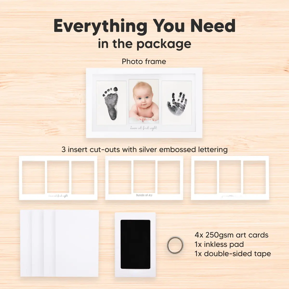 KeaBabies Baby Hand & Footprint Kit, Newborn Keepsake, Alpine White | Mess-Free, Safe & Easy (70-120 chars) - view 5
