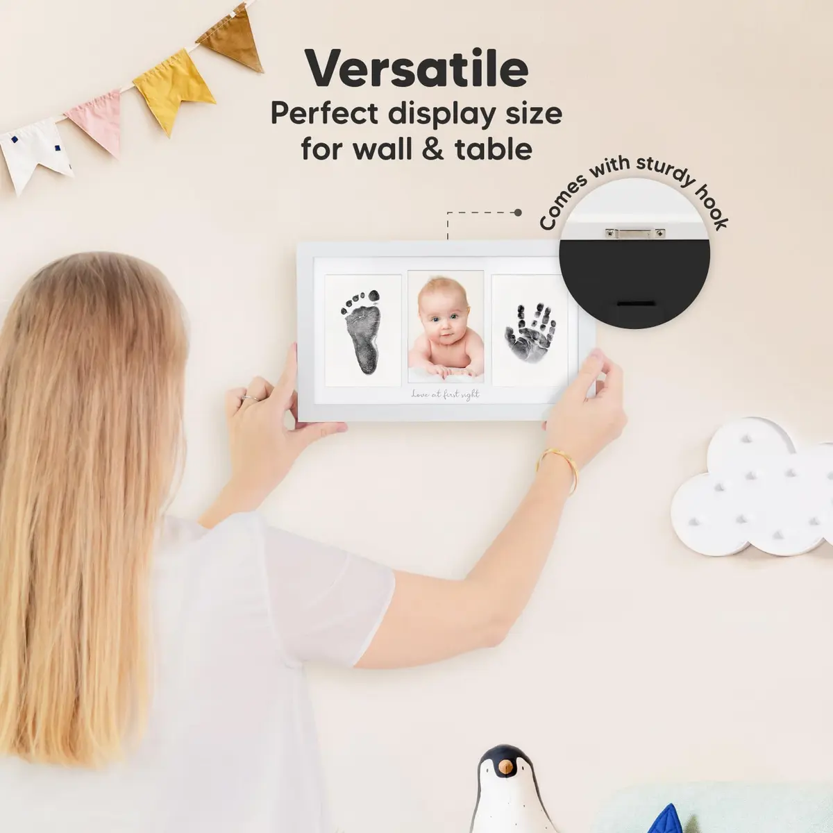 KeaBabies Baby Hand & Footprint Kit, Newborn Keepsake, Alpine White | Mess-Free, Safe & Easy (70-120 chars) - view 6
