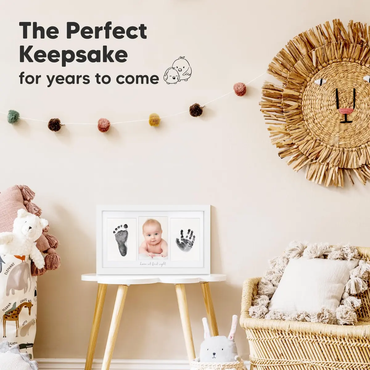 KeaBabies Baby Hand & Footprint Kit, Newborn Keepsake, Alpine White | Mess-Free, Safe & Easy (70-120 chars) - view 7