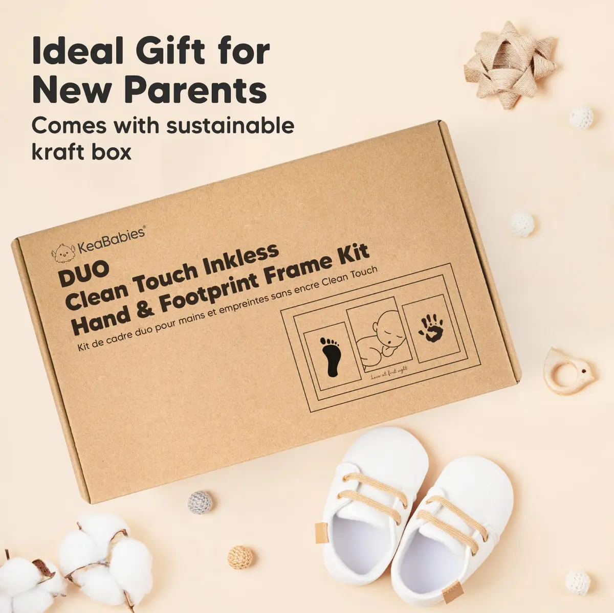 KeaBabies Baby Hand & Footprint Kit, Newborn Keepsake, Alpine White | Mess-Free, Safe & Easy (70-120 chars) - view 9