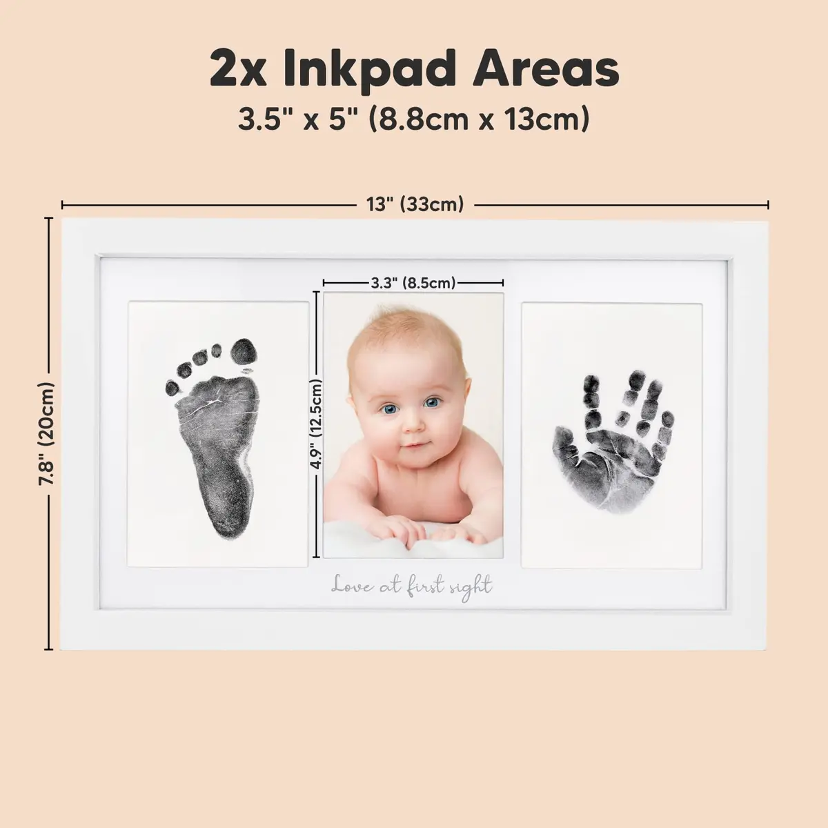 KeaBabies Baby Hand & Footprint Kit, Newborn Keepsake, Alpine White | Mess-Free, Safe & Easy (70-120 chars) - view 4