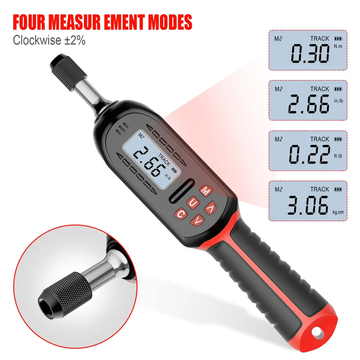 VANPO Digital Torque Screwdriver 0.3-6 Nm (2.66-53.10 in-lb) | ±2% Accuracy, 1/4" Drive - view 2