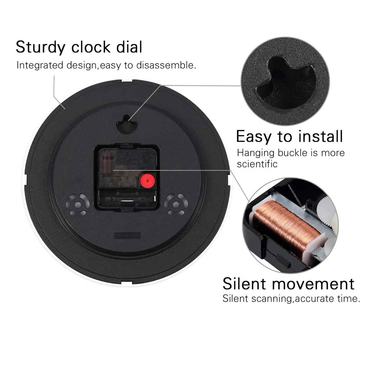 Vigorwise 8 Inch Wall Clock Silent Sweep Movement Accurate Small Clocks | Modern Home Decor - view 5