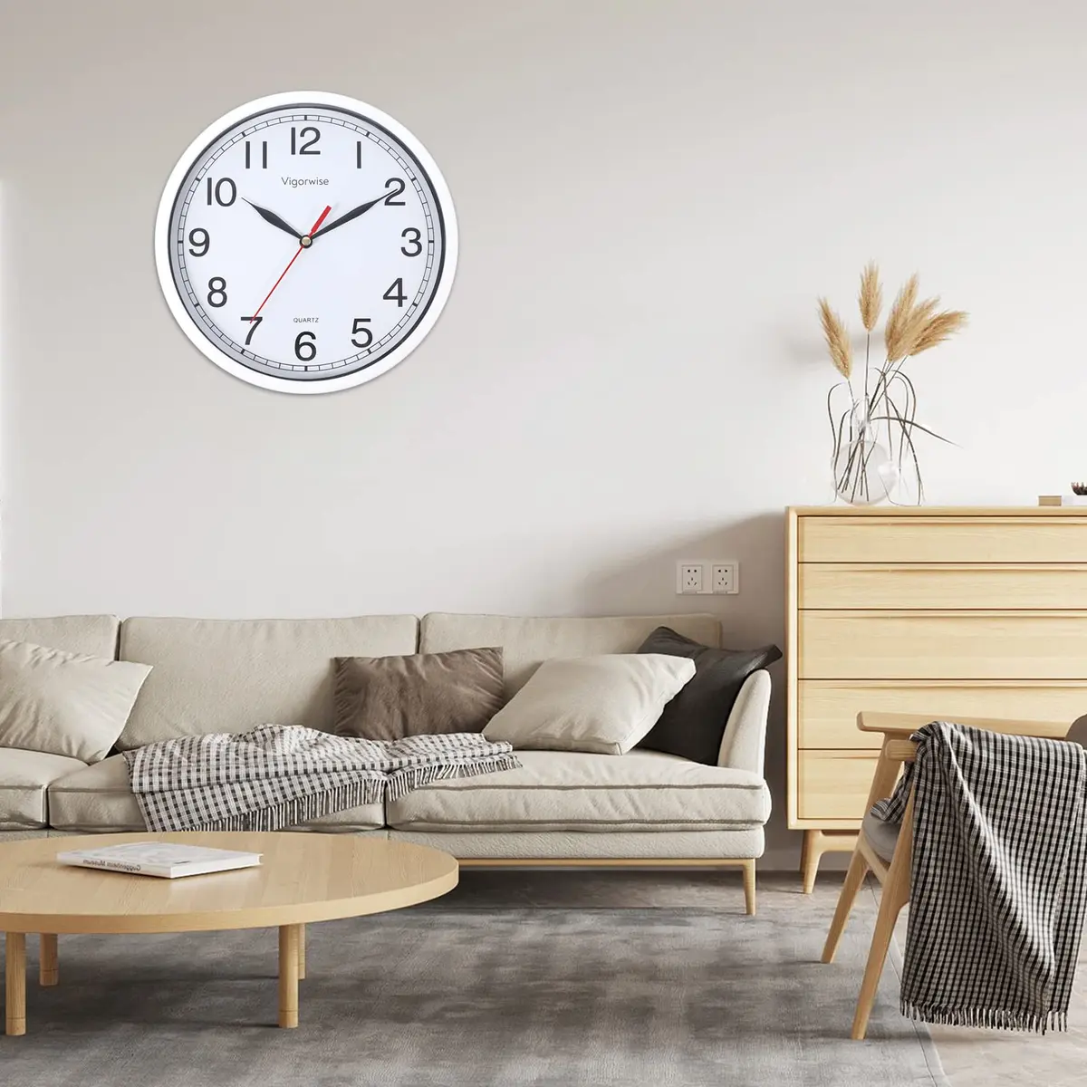 Vigorwise 8 Inch Wall Clock Silent Sweep Movement Accurate Small Clocks | Modern Home Decor - view 2